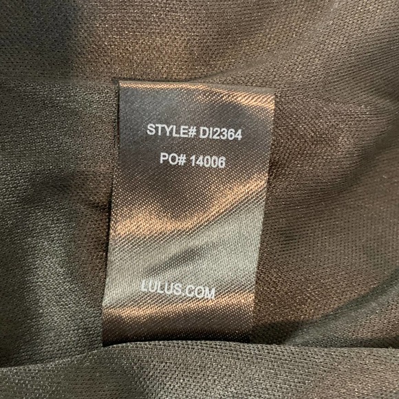 Lulus V Neck Spaghetti Strap Stretch Crepe Maxi Dress Bridesmaid Gown, Black - Picture 9 of 9